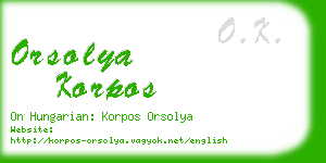 orsolya korpos business card